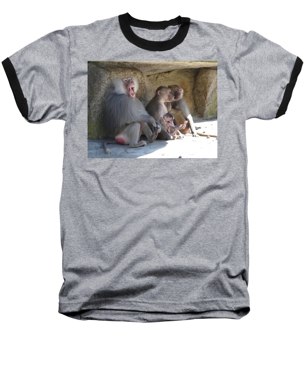 Animal Baseball T-Shirt featuring the photograph I am The King here by Valerie Ornstein