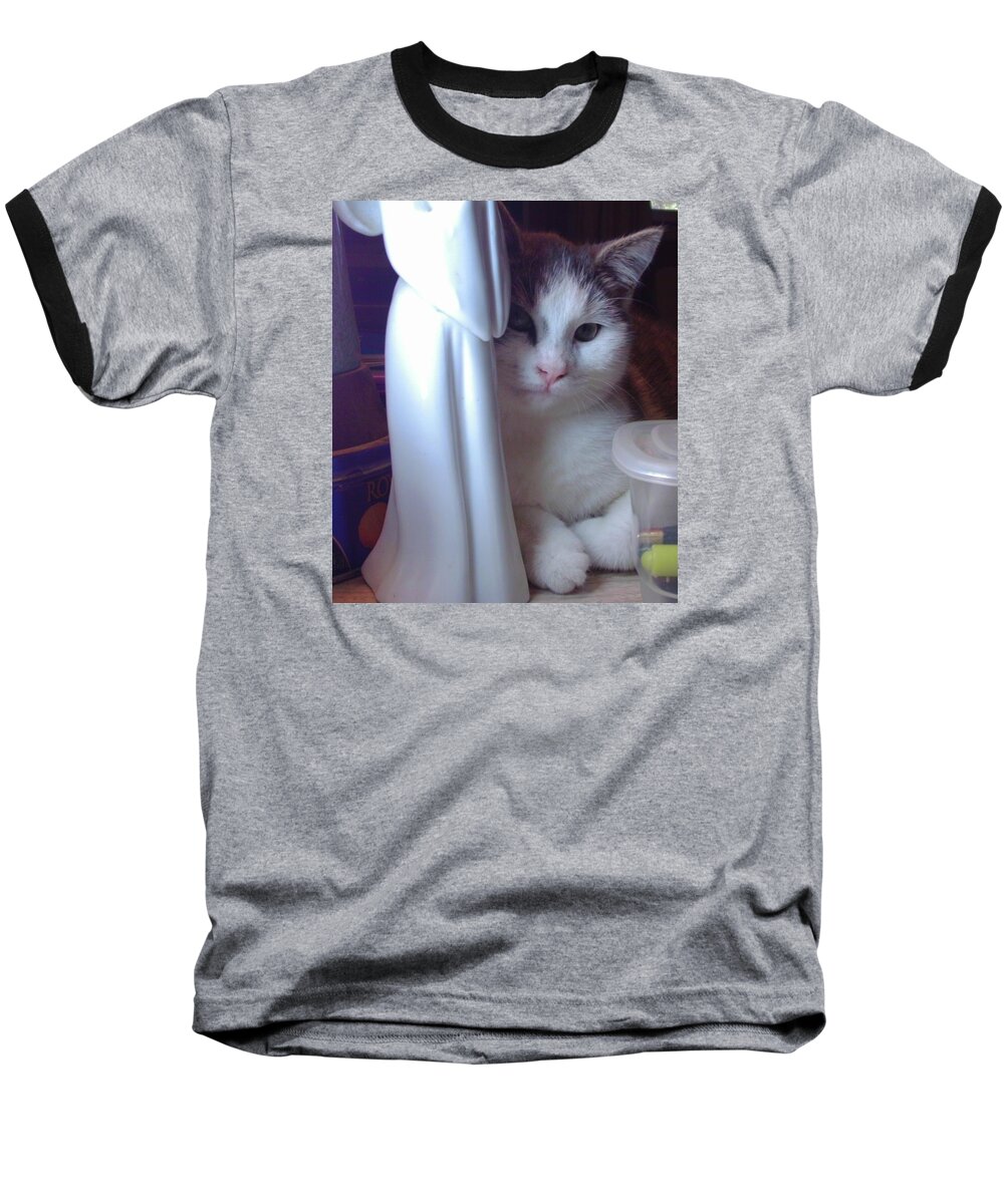 Kitten Baseball T-Shirt featuring the photograph I Know What You Are Thinking by Denise F Fulmer