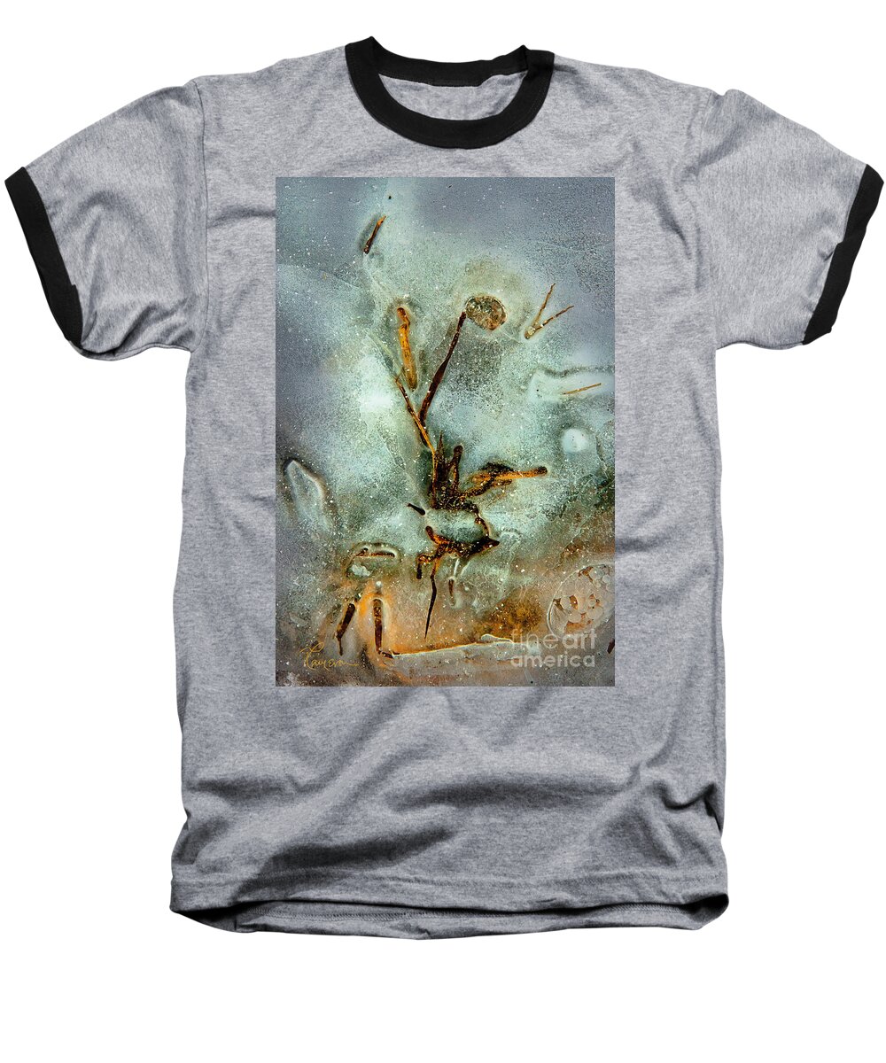 Abstract Baseball T-Shirt featuring the photograph Ice Abstract by Tom Cameron