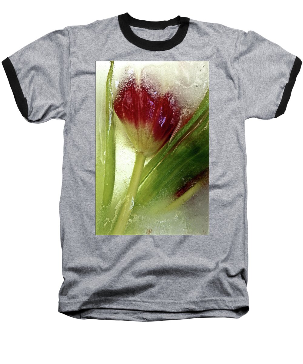 Ice Baseball T-Shirt featuring the photograph Ice- flowers #2 by Jarmo Honkanen