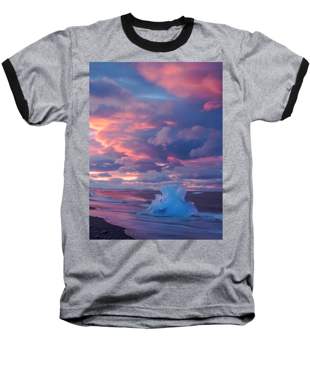Iceland Baseball T-Shirt featuring the photograph Ice Ignites by Emily Dickey