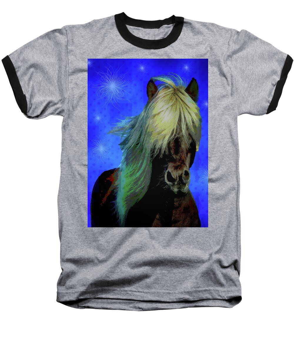 Horse Baseball T-Shirt featuring the digital art Icelandic Horse by Mimulux Patricia No