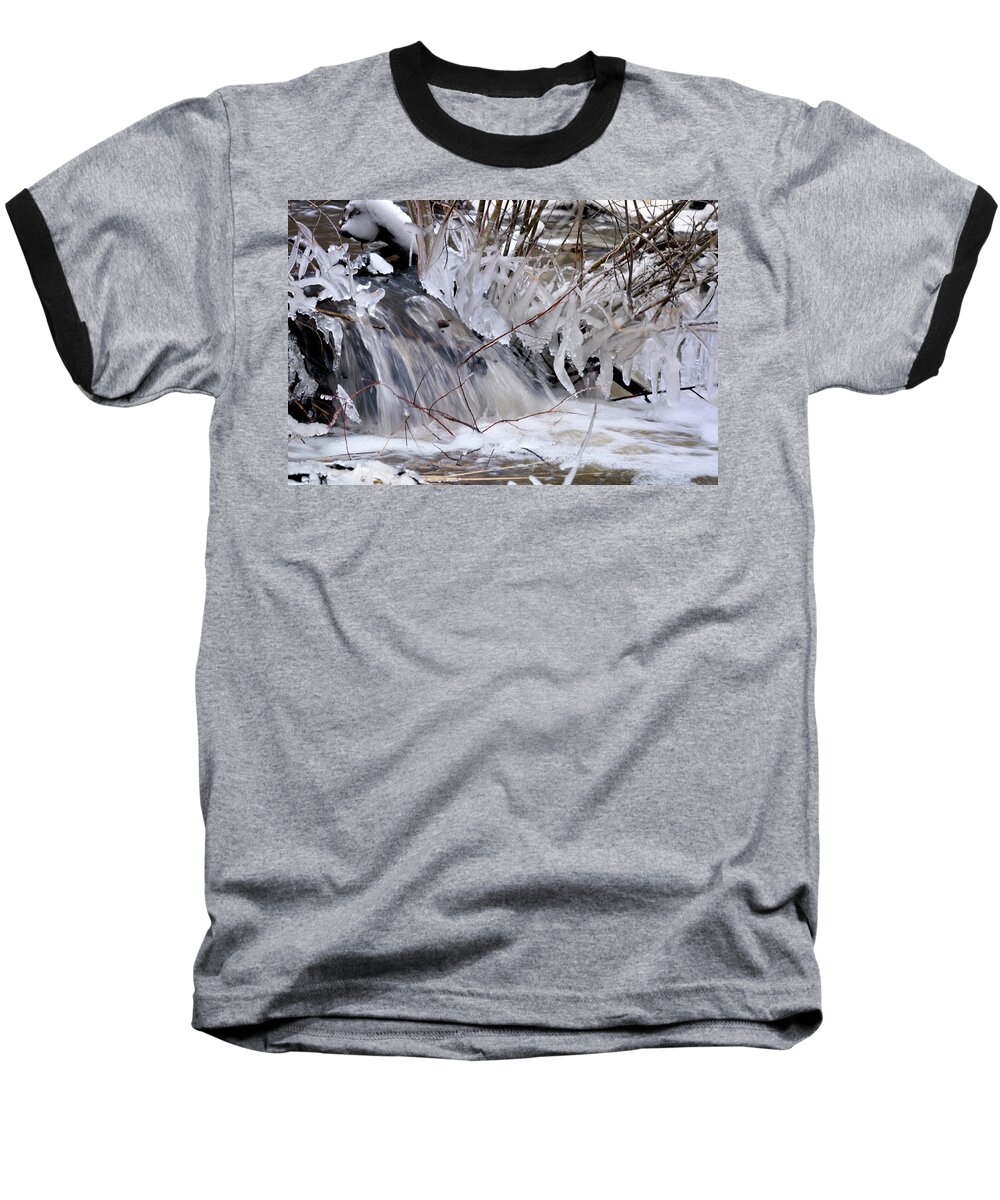River Baseball T-Shirt featuring the photograph Icy Spring by Ron Cline