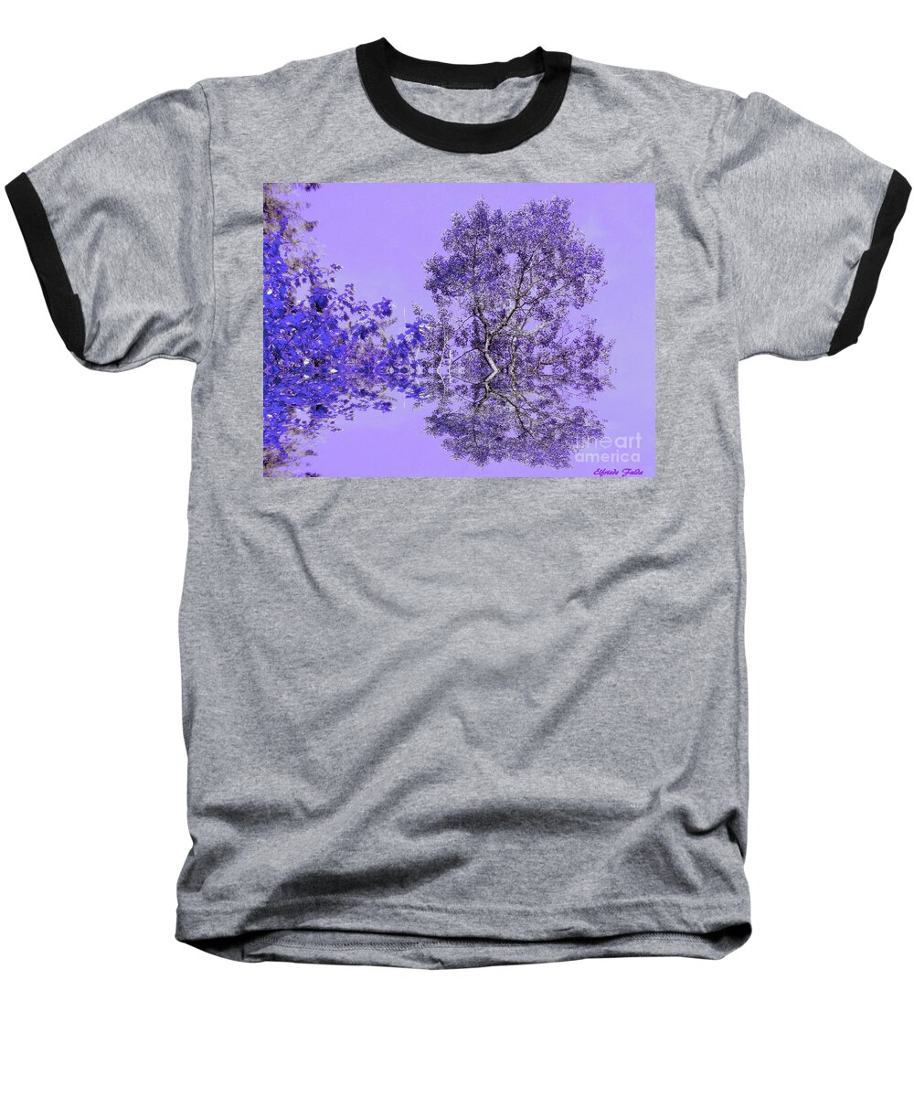 Trees Baseball T-Shirt featuring the mixed media Imagine by Elfriede Fulda