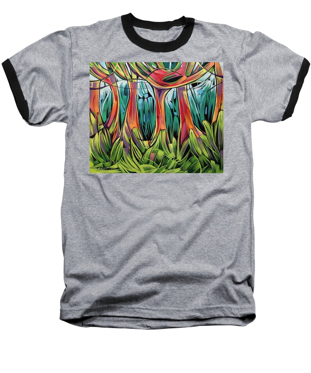 Forest Baseball T-Shirt featuring the painting Impassable forest by Enrique Zaldivar