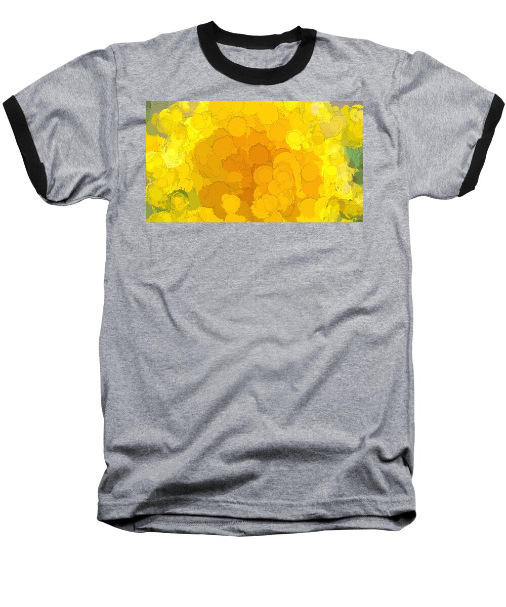 Orange Baseball T-Shirt featuring the digital art In Color Abstract 14 by Cathy Anderson