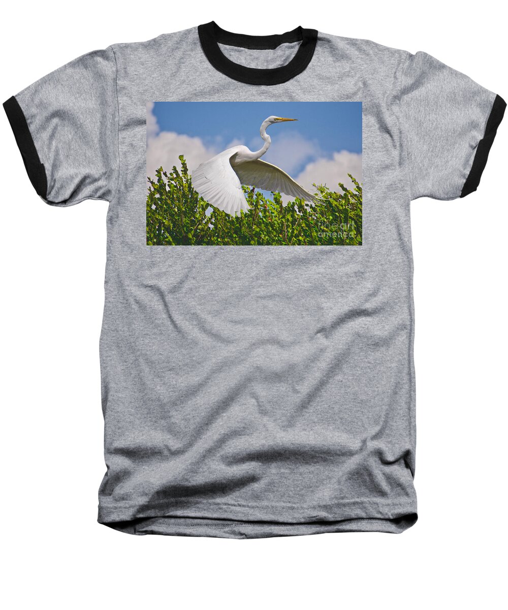 Birds Baseball T-Shirt featuring the photograph In Flight by Judy Kay