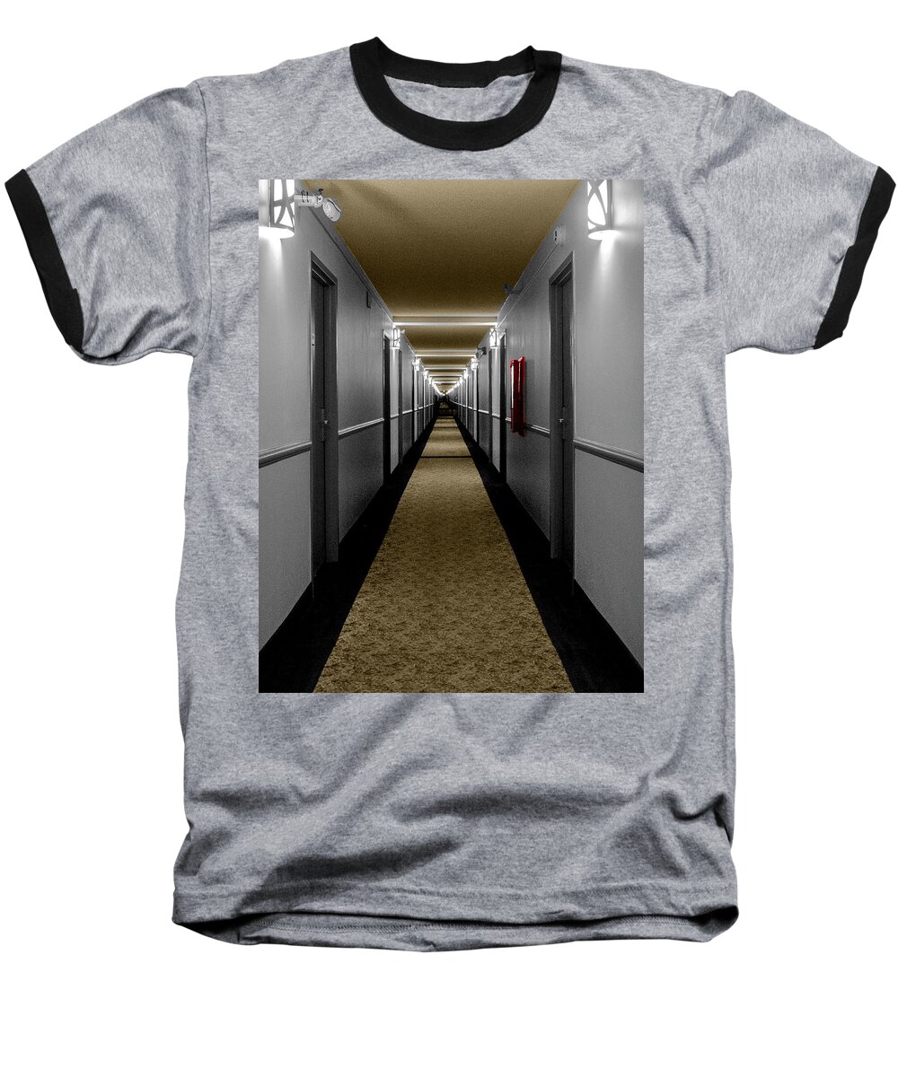 Hotel Baseball T-Shirt featuring the photograph Long Hall of Life by Leon deVose