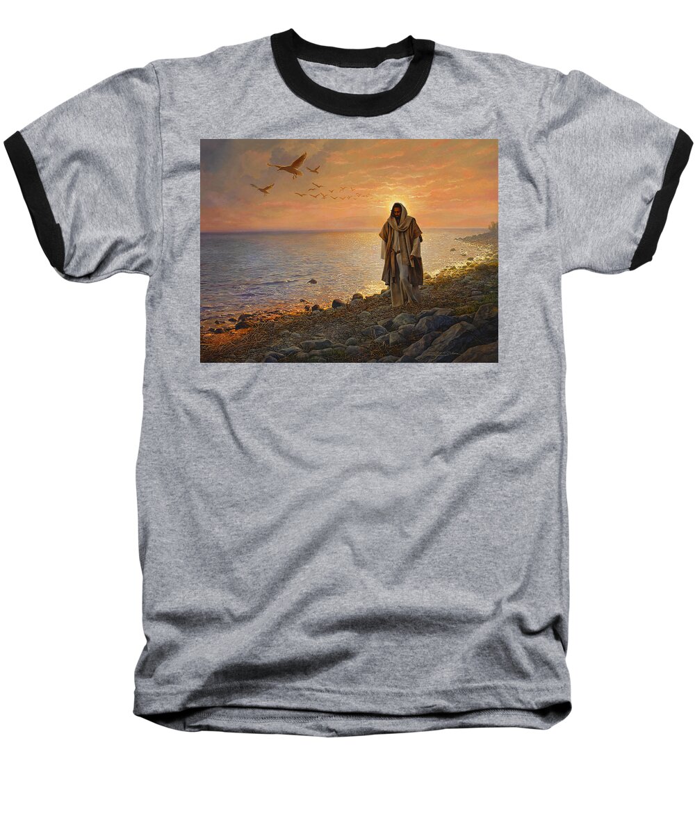 #faaAdWordsBest Baseball T-Shirt featuring the painting In the World Not of the World by Greg Olsen