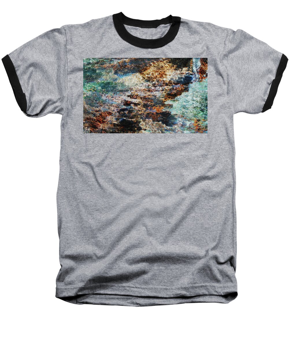 Abstract Baseball T-Shirt featuring the digital art Incoming Tide by Stephanie Grant