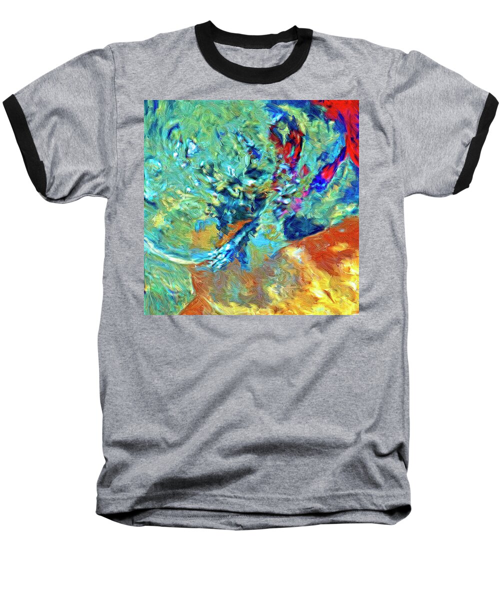 Abstract Baseball T-Shirt featuring the painting Incursion by Dominic Piperata