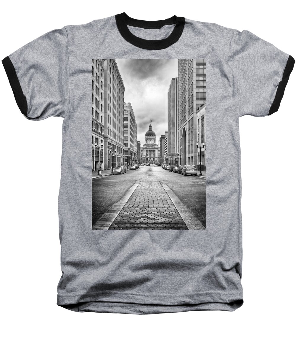 Landscape Baseball T-Shirt featuring the photograph Indiana State Capitol Building by Howard Salmon