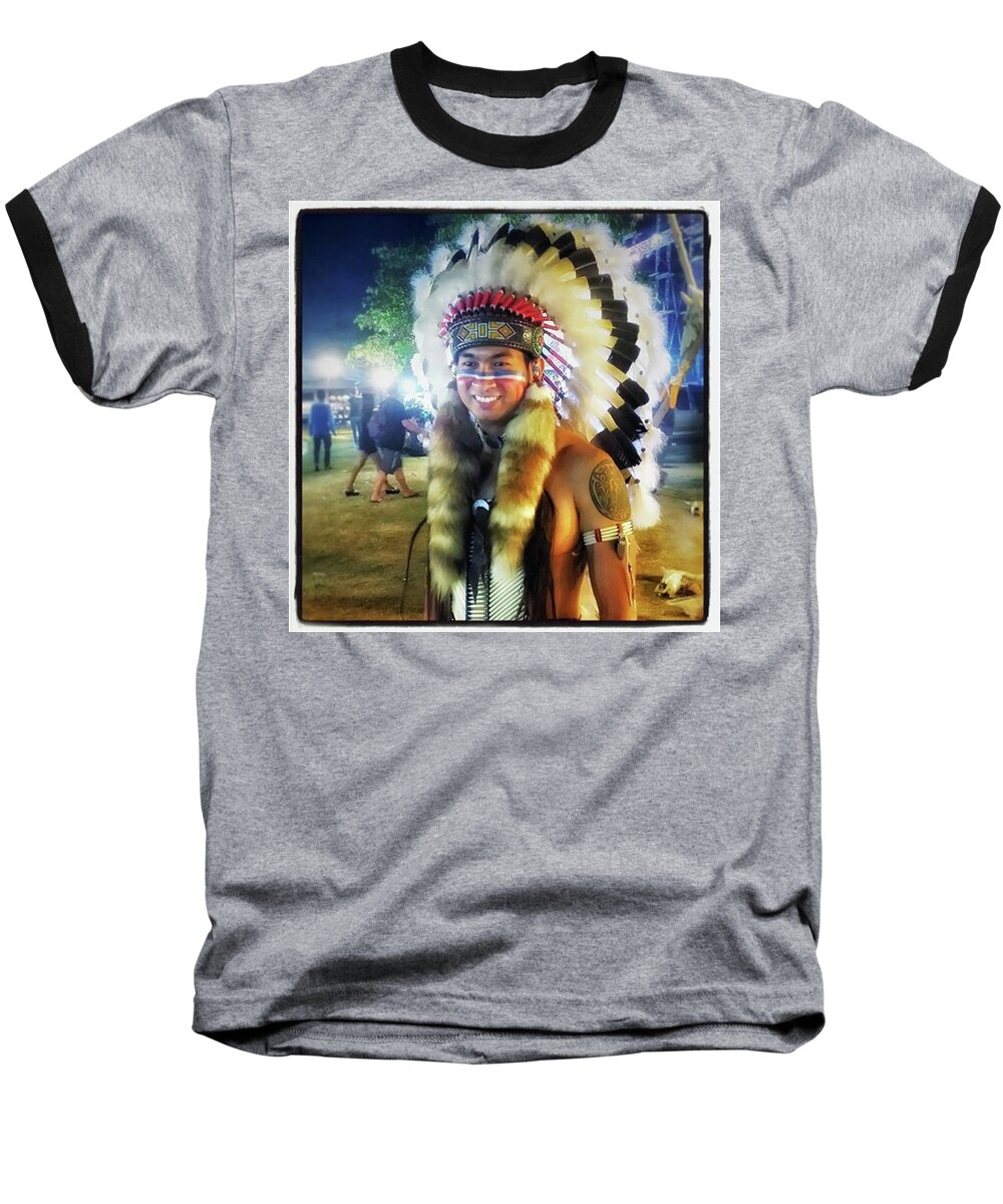 Thailife Baseball T-Shirt featuring the photograph Indians Invade Thailand. Cowboys Too by Mr Photojimsf