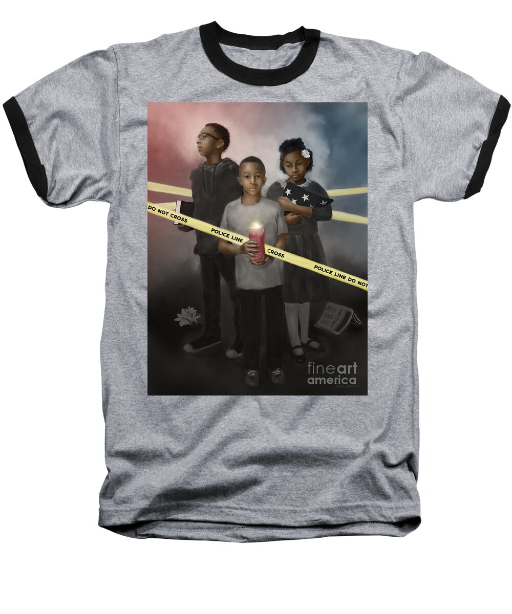 Dwayne Glapion Baseball T-Shirt featuring the digital art Inner City Blues by Dwayne Glapion