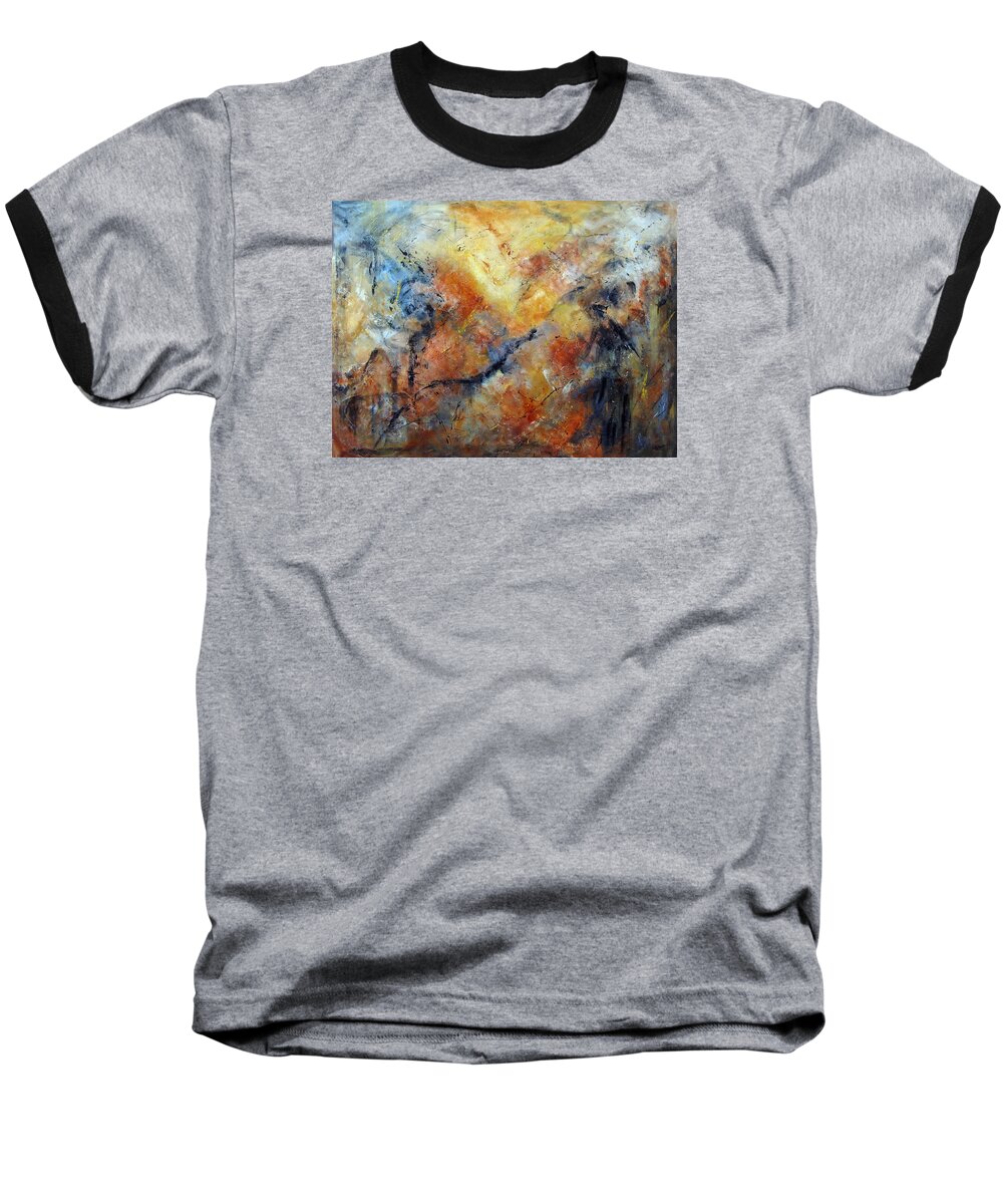 Abstract Baseball T-Shirt featuring the painting Inner Depth by Roberta Rotunda