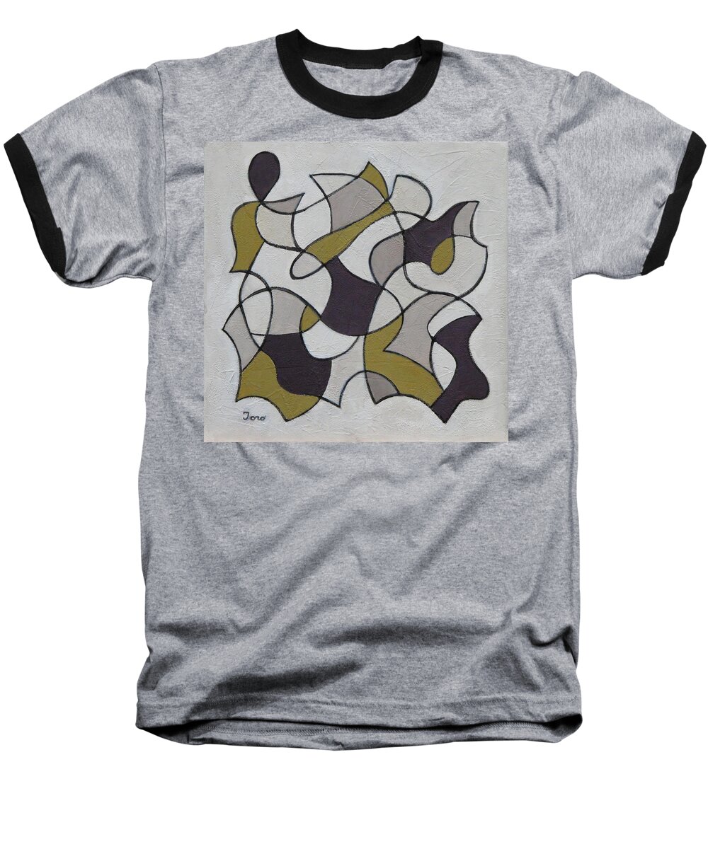 Geometric Baseball T-Shirt featuring the painting Innuendo by Trish Toro