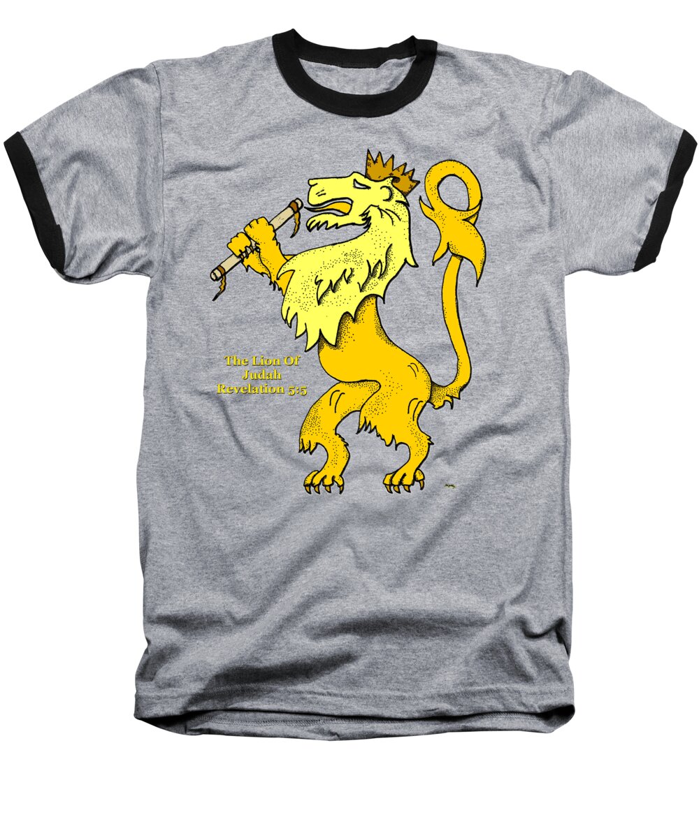  Lion Of Judah Baseball T-Shirt featuring the digital art Inspirational - The Lion Of Judah by Glenn McCarthy Art and Photography