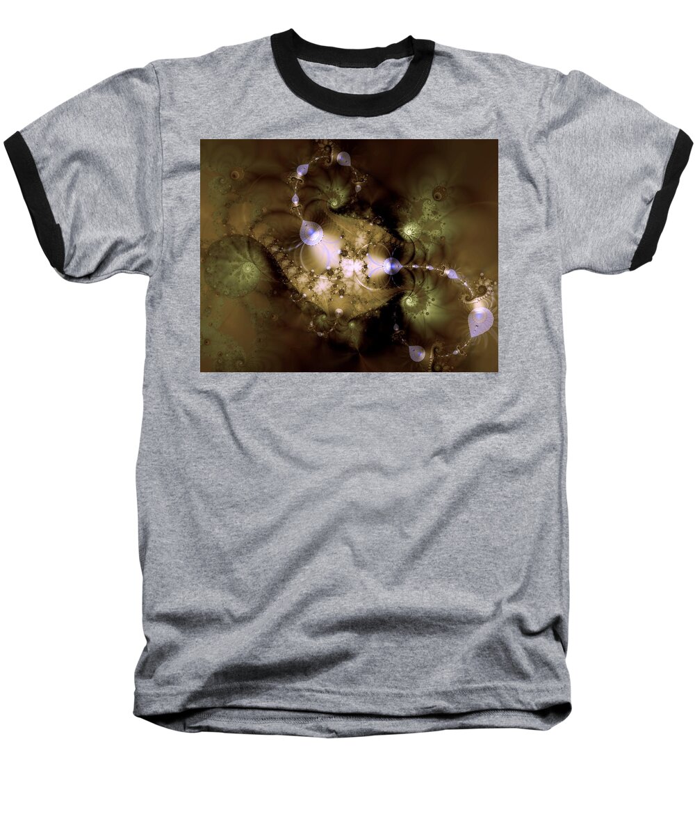 Dimension Baseball T-Shirt featuring the digital art Intergalactica by Casey Kotas