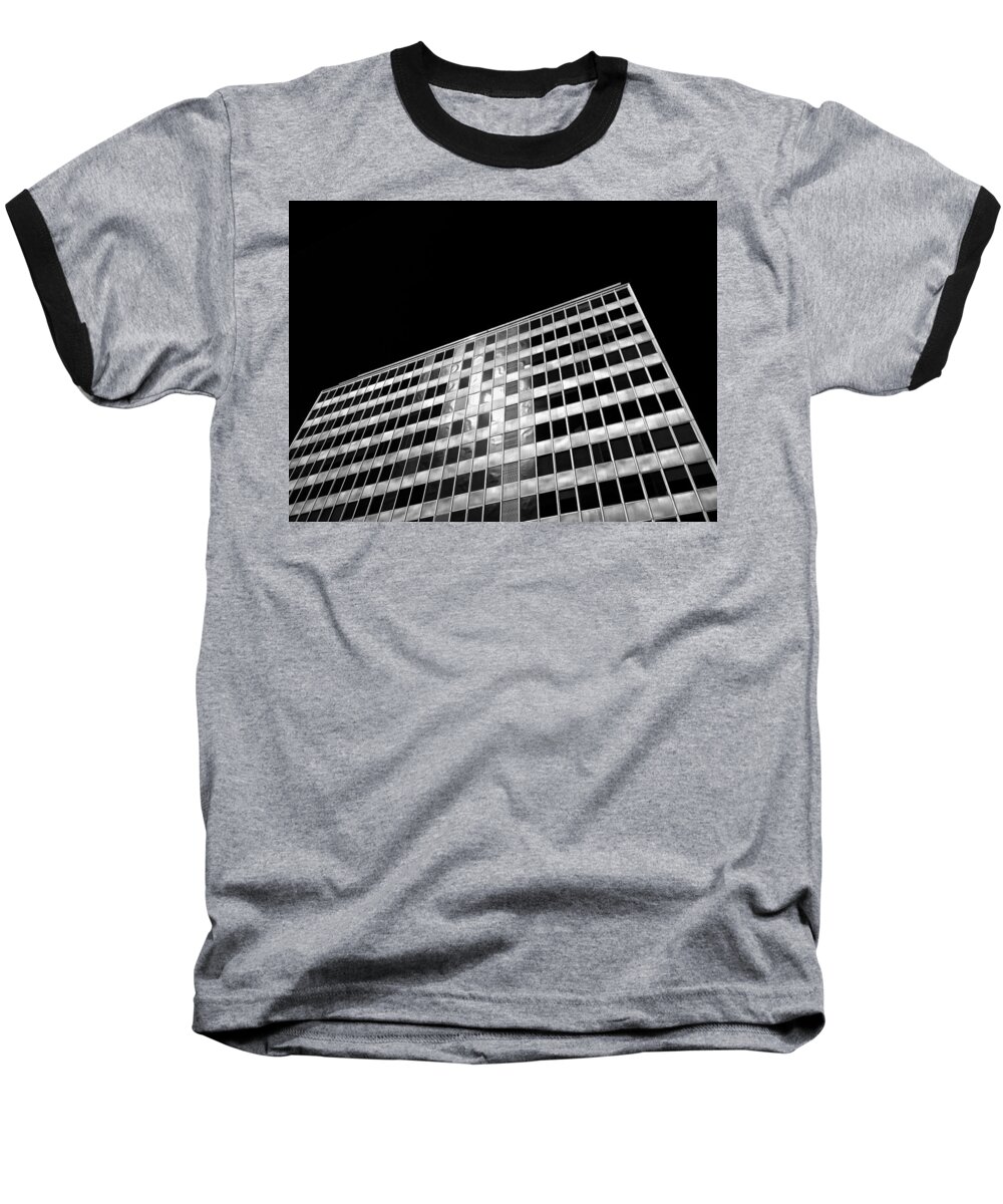 Architecture Baseball T-Shirt featuring the photograph International Noir I by Mark David Gerson