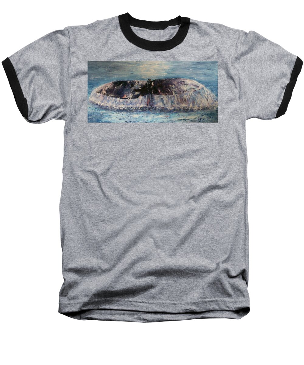 Seascape Baseball T-Shirt featuring the painting Into the Deep by Stephen King