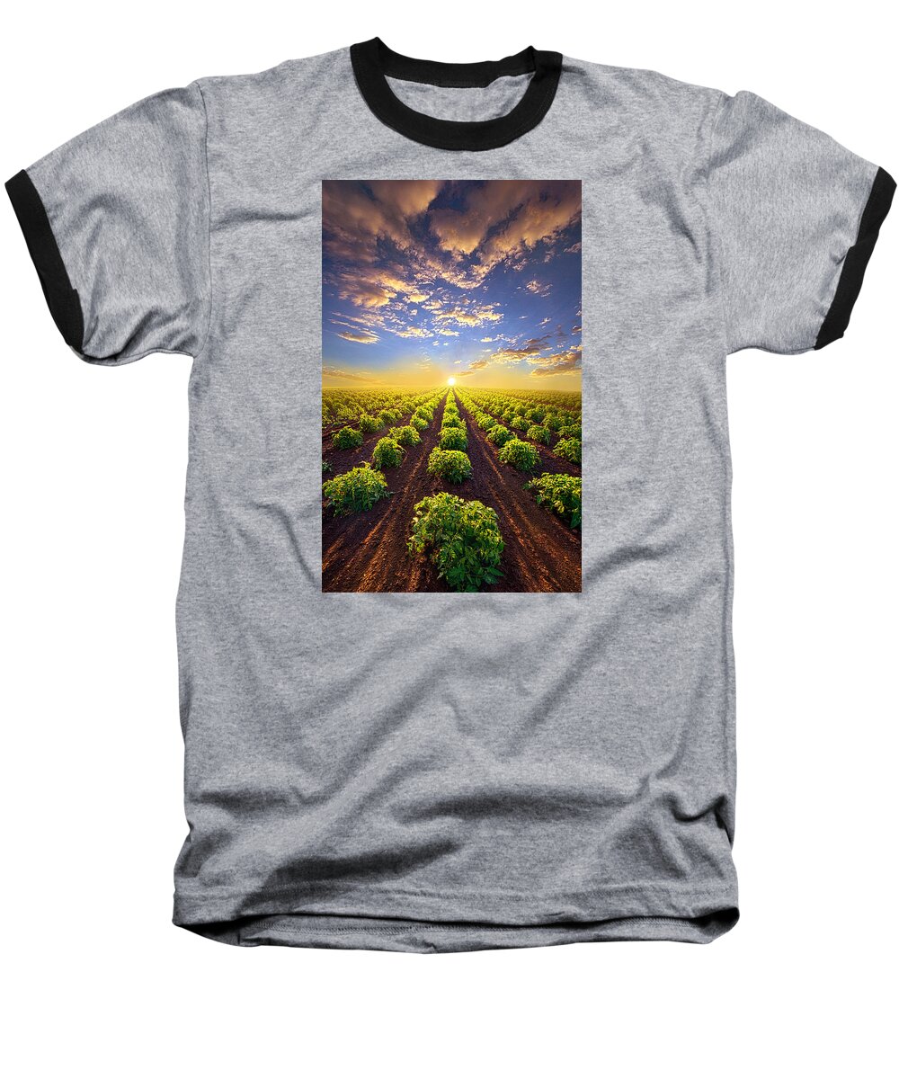 Crops Baseball T-Shirt featuring the photograph Into The Future by Phil Koch