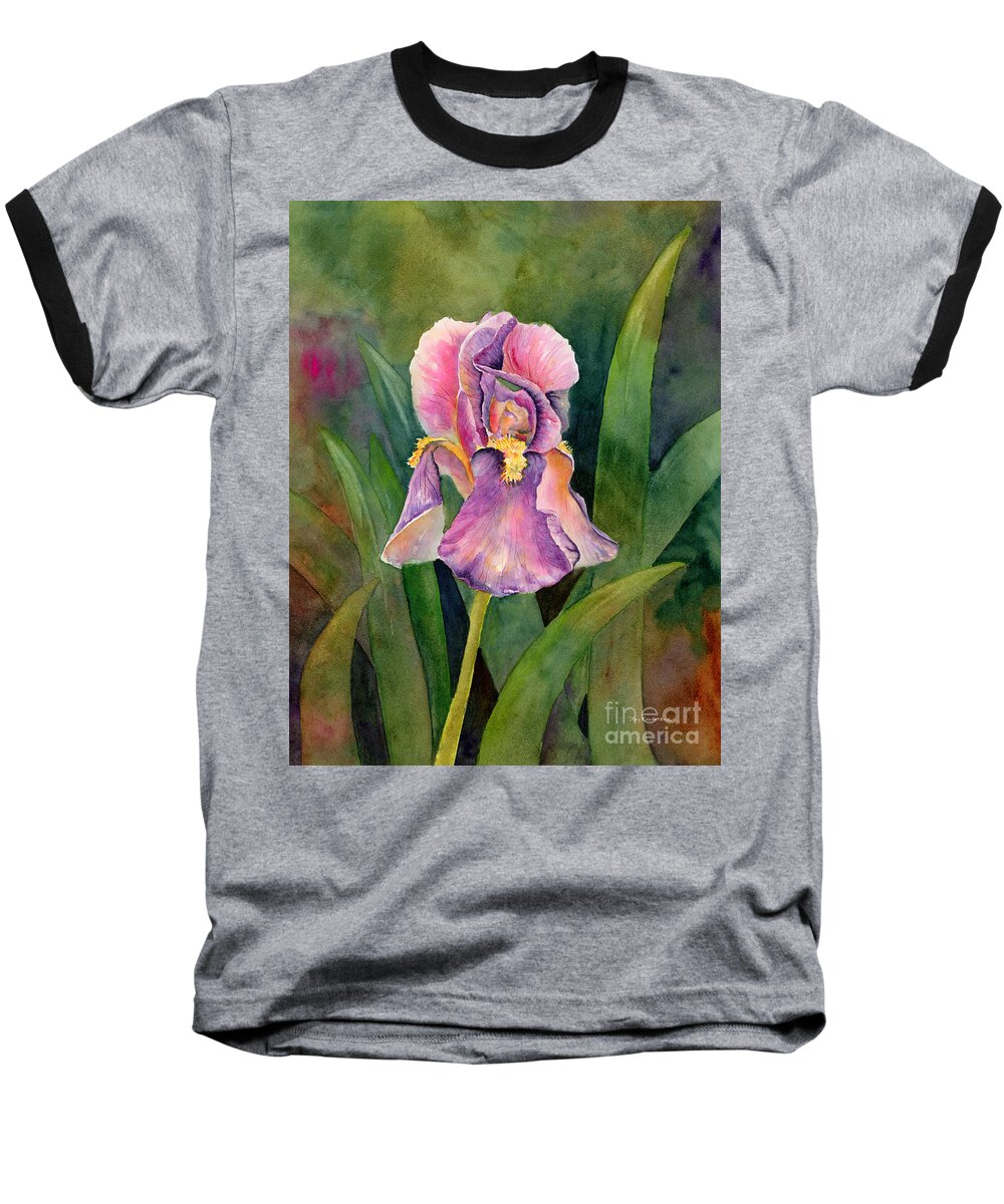 Iris Baseball T-Shirt featuring the painting Iris by Amy Kirkpatrick