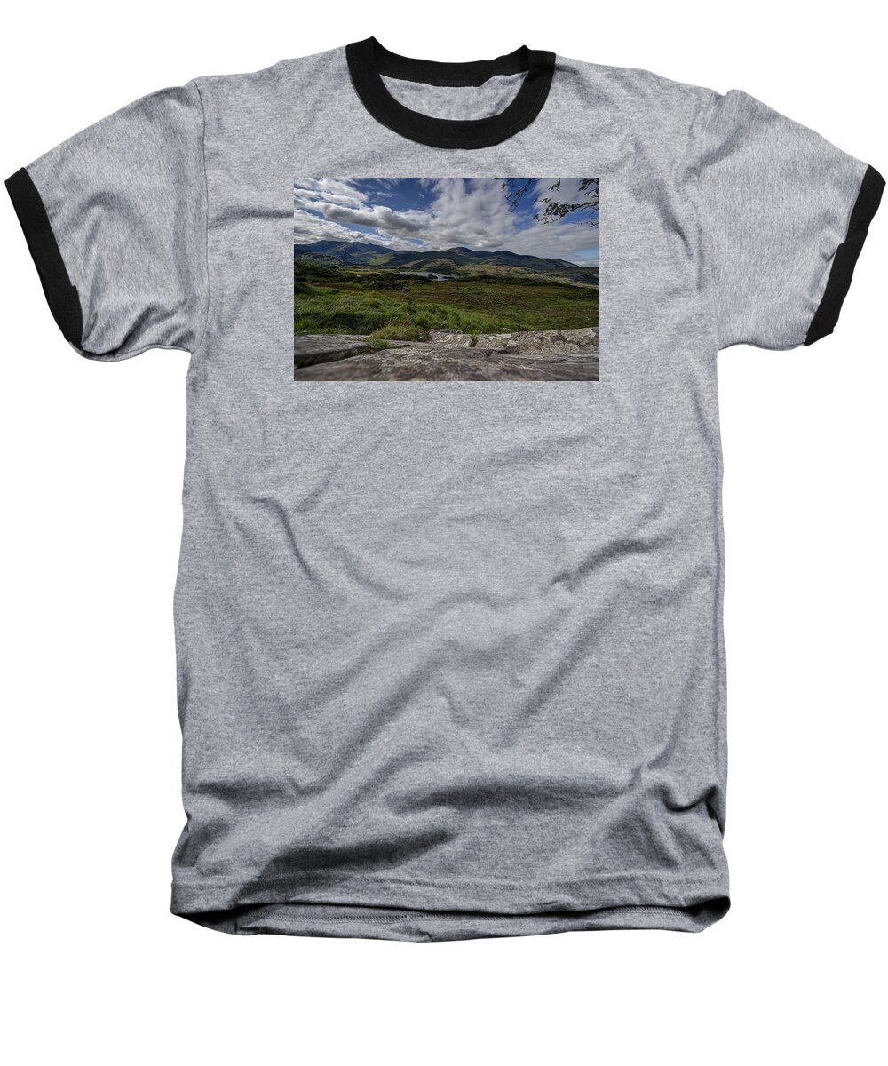 Irlanda Baseball T-Shirt featuring the photograph IRISH SKY - Wicklow Mountains by Enrico Pelos