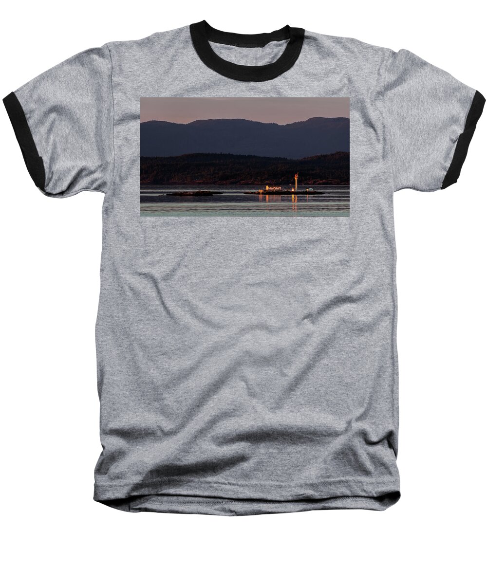 Reflection Baseball T-Shirt featuring the photograph Isolated Lighthouse by Ed Clark