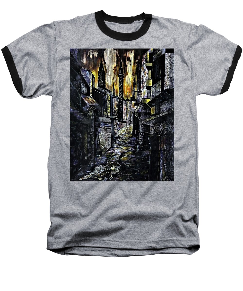 Travel Impressions Baseball T-Shirt featuring the drawing Istanbul Impressions. Lost in the city. by Anna Duyunova