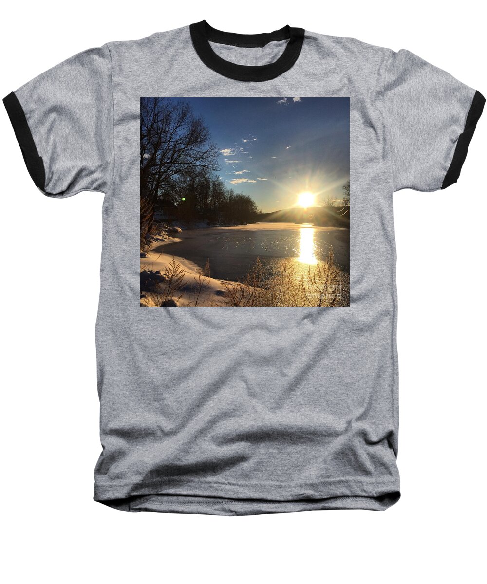 Cloud Baseball T-Shirt featuring the photograph iSunset by Jason Nicholas