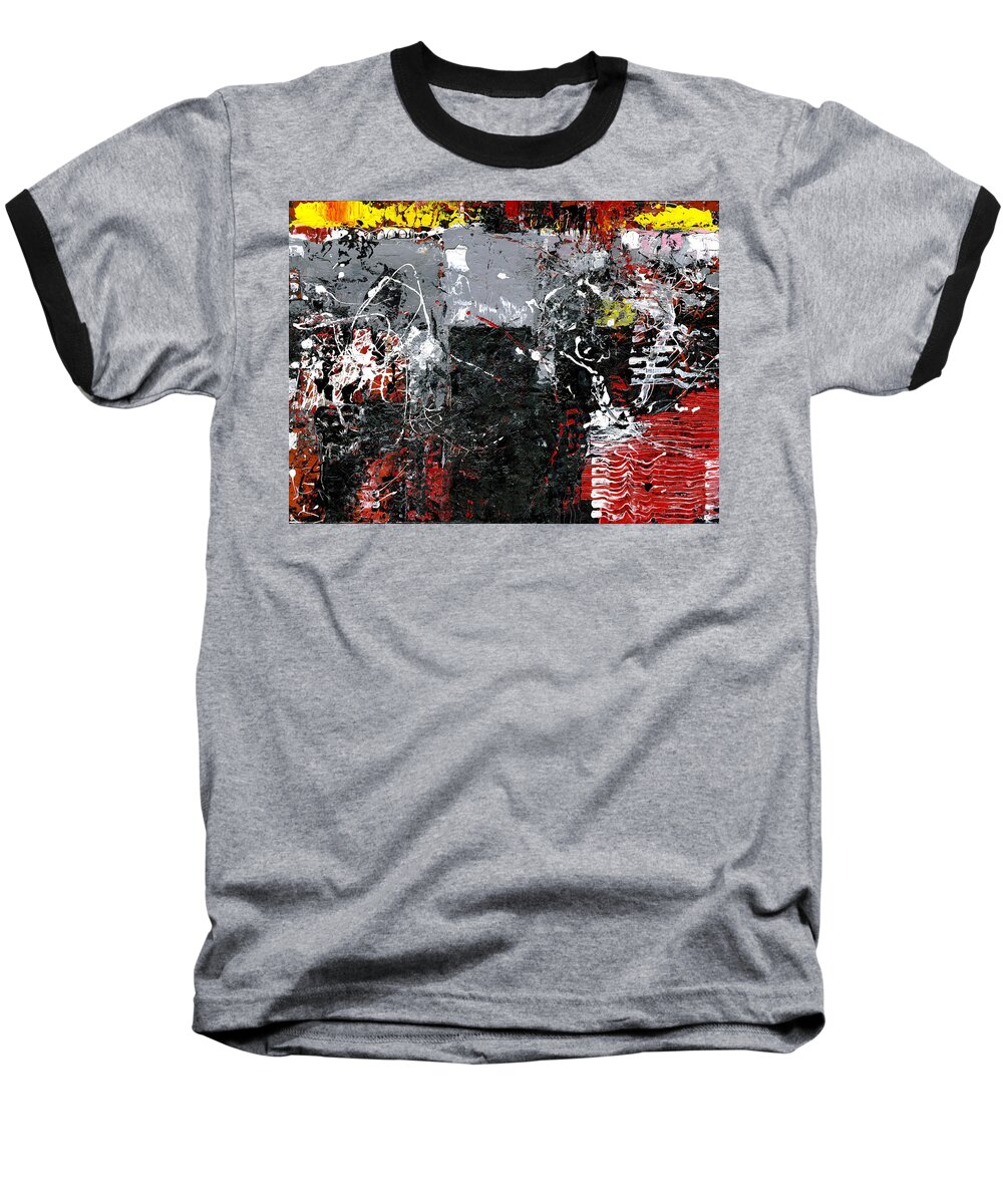 Abstract Baseball T-Shirt featuring the painting Constructing Order by Judith Barath