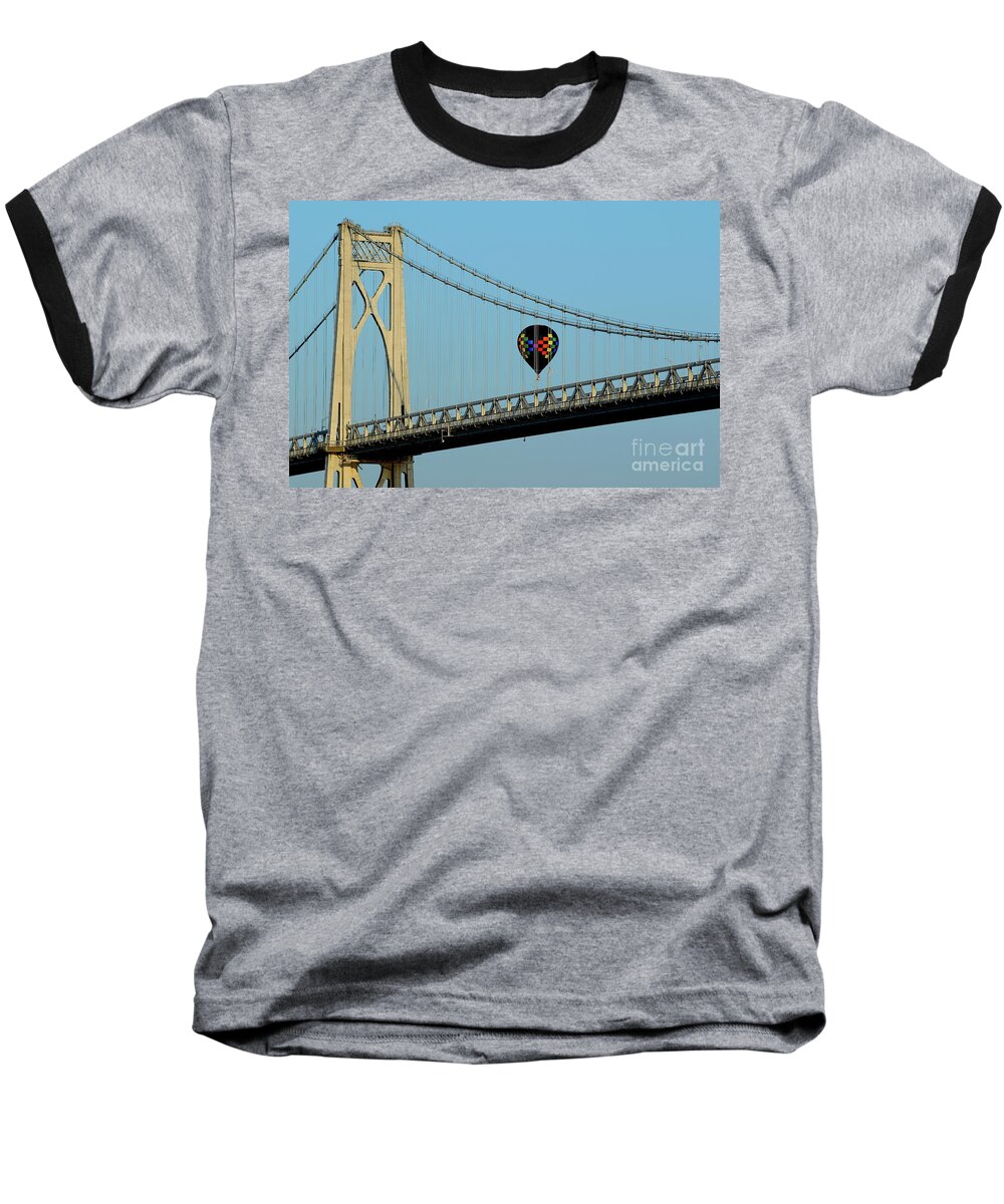 Bridge Baseball T-Shirt featuring the photograph It is balloon by Les Greenwood