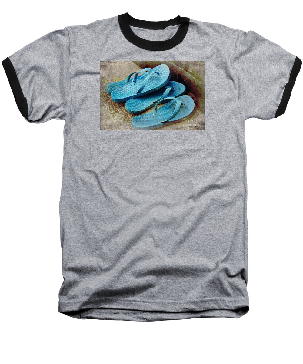 Flip Flops Baseball T-Shirt featuring the photograph It's Flip Floppin Time.... by Rene Crystal