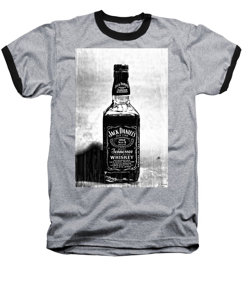  Bottle Baseball T-Shirt featuring the digital art Jack Black by David Stasiak