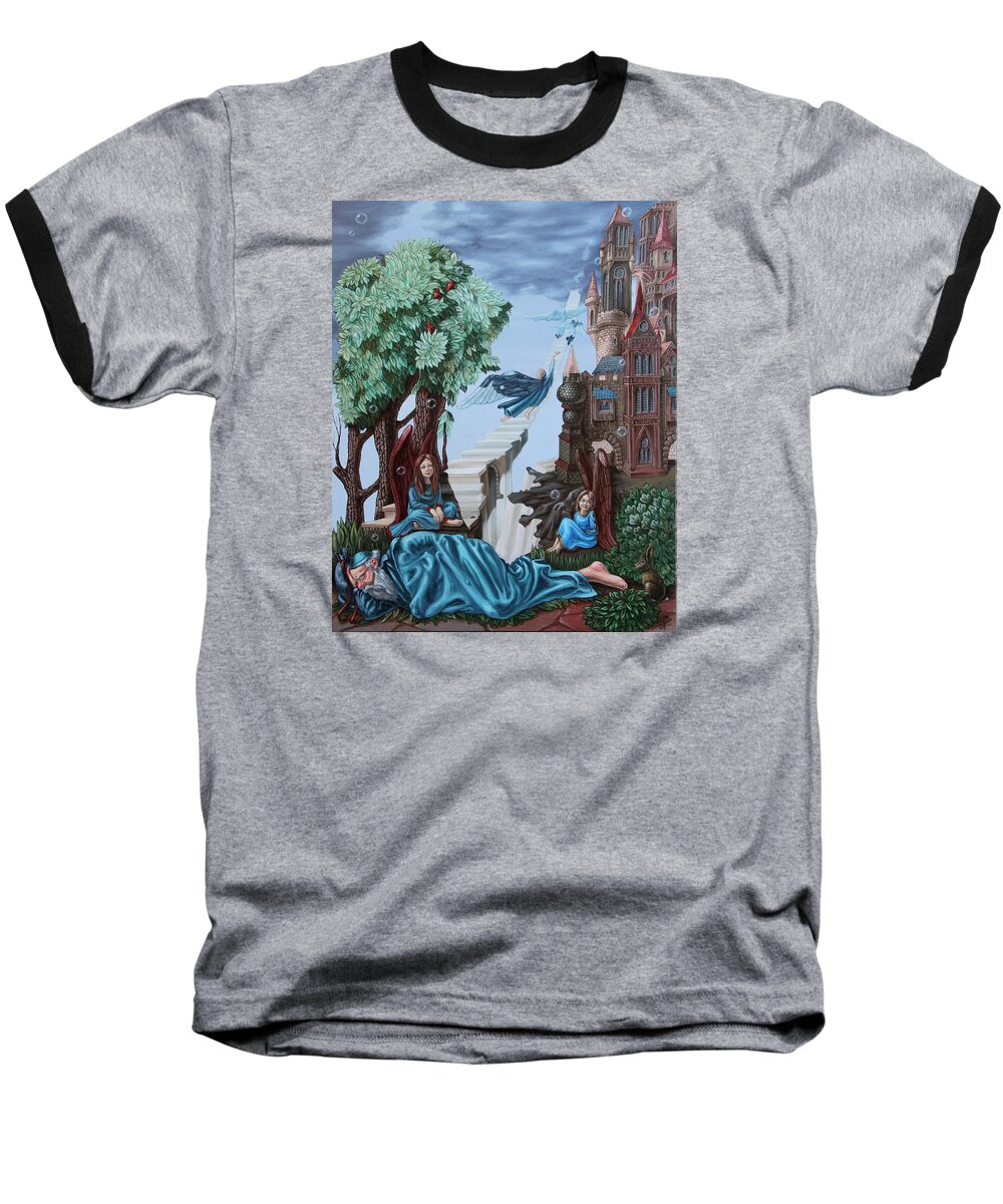Robert Plant Baseball T-Shirt featuring the painting Jacob's Ladder by Victor Molev
