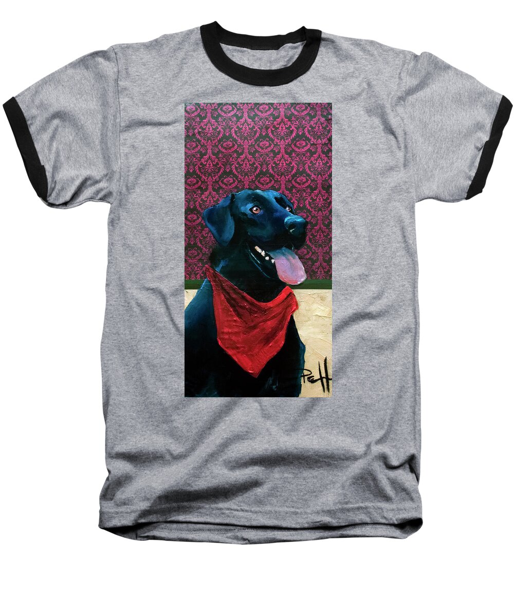 Dog Baseball T-Shirt featuring the painting Jake by Sean Parnell