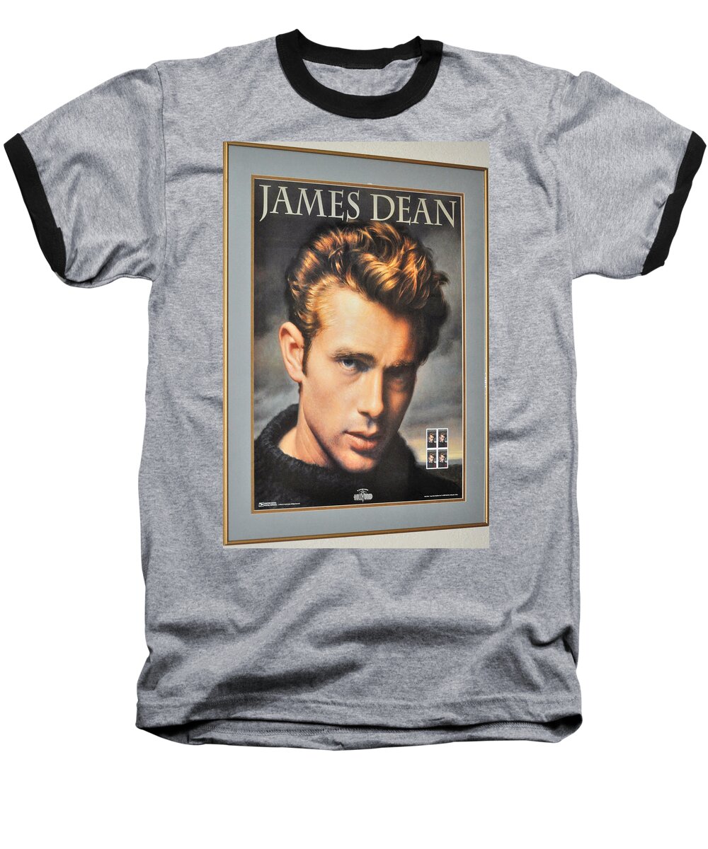 Actor Baseball T-Shirt featuring the photograph James Dean Hollywood Legend by Jay Milo
