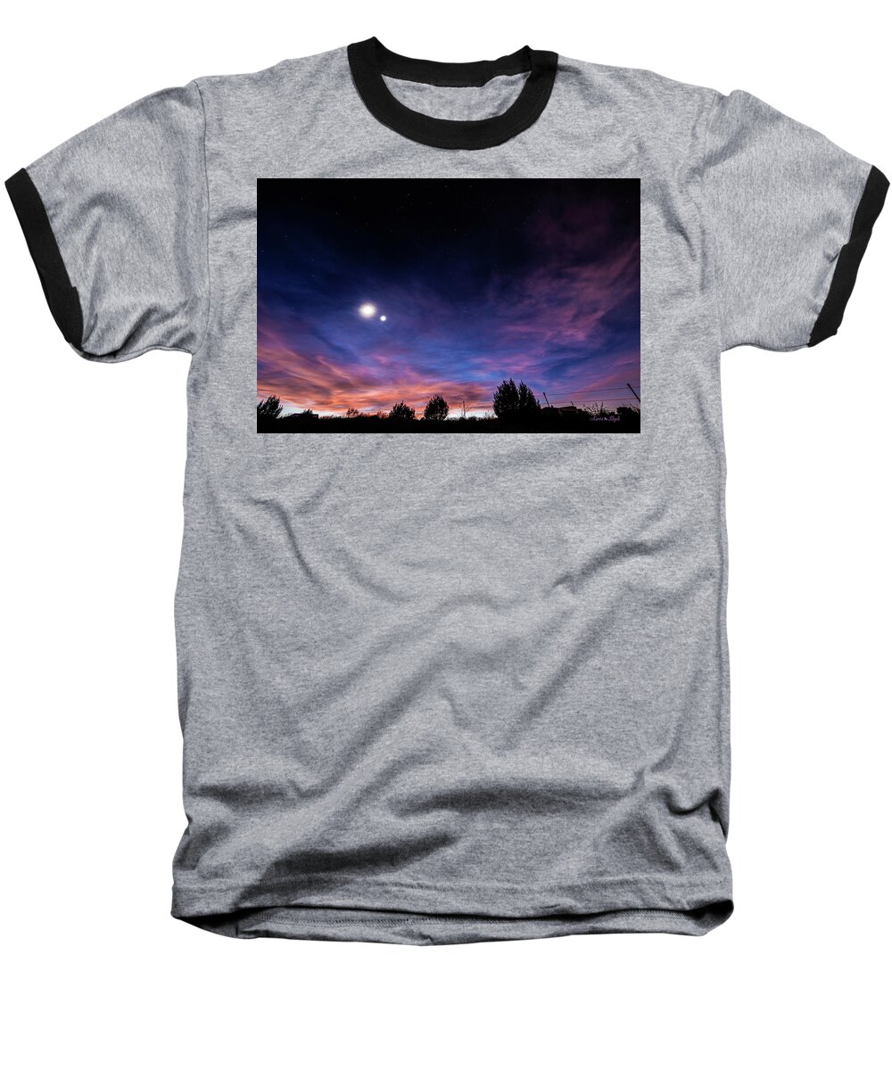 Astrophotography Baseball T-Shirt featuring the photograph January 31, 2016 Sunset by Karen Slagle