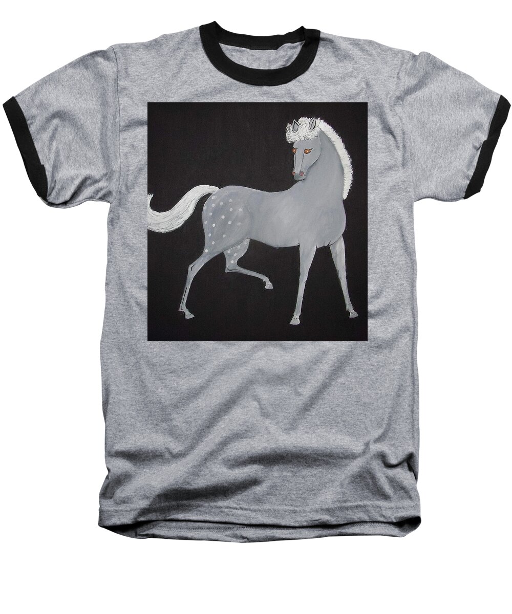 Horse Baseball T-Shirt featuring the painting Japanese Horse 2 by Stephanie Moore