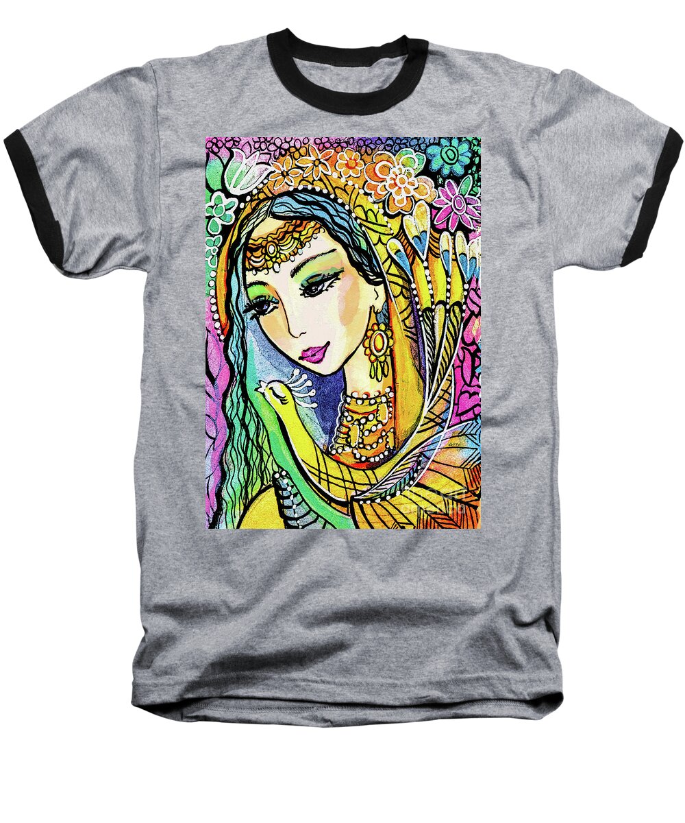 Indian Woman Baseball T-Shirt featuring the painting Jayanti by Eva Campbell