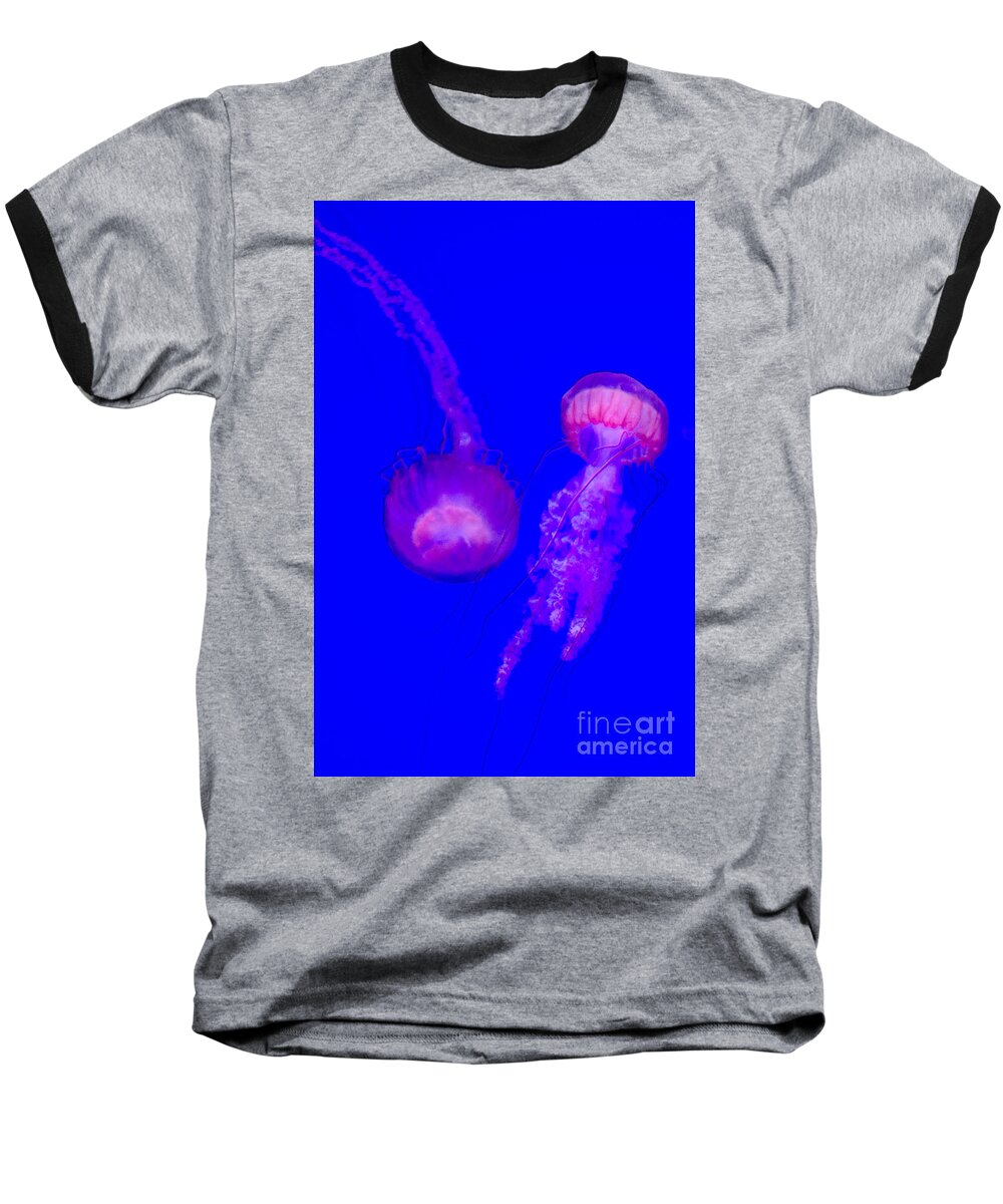 Jellyfish Baseball T-Shirt featuring the photograph Jellyfish Pair-8767 by Steve Somerville