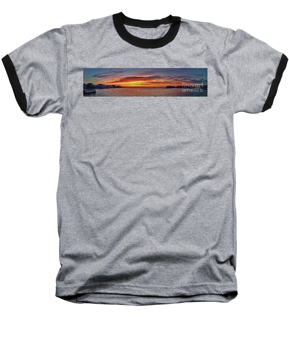 Sunrise Baseball T-Shirt featuring the photograph Jersey Shore Panorama Ship Bottom by Jeff Breiman