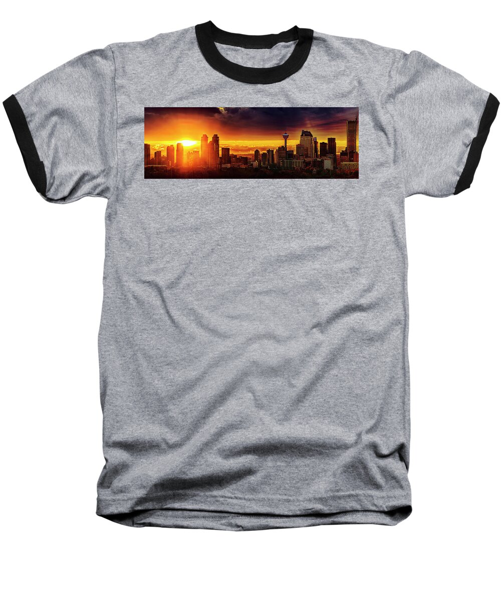 Calgary Baseball T-Shirt featuring the photograph Jewel of the foothills by John Poon