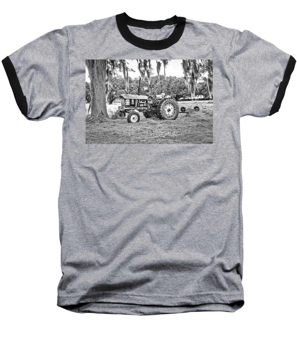 John Deere Baseball T-Shirt featuring the photograph John Deere - Hay Rake by Scott Hansen