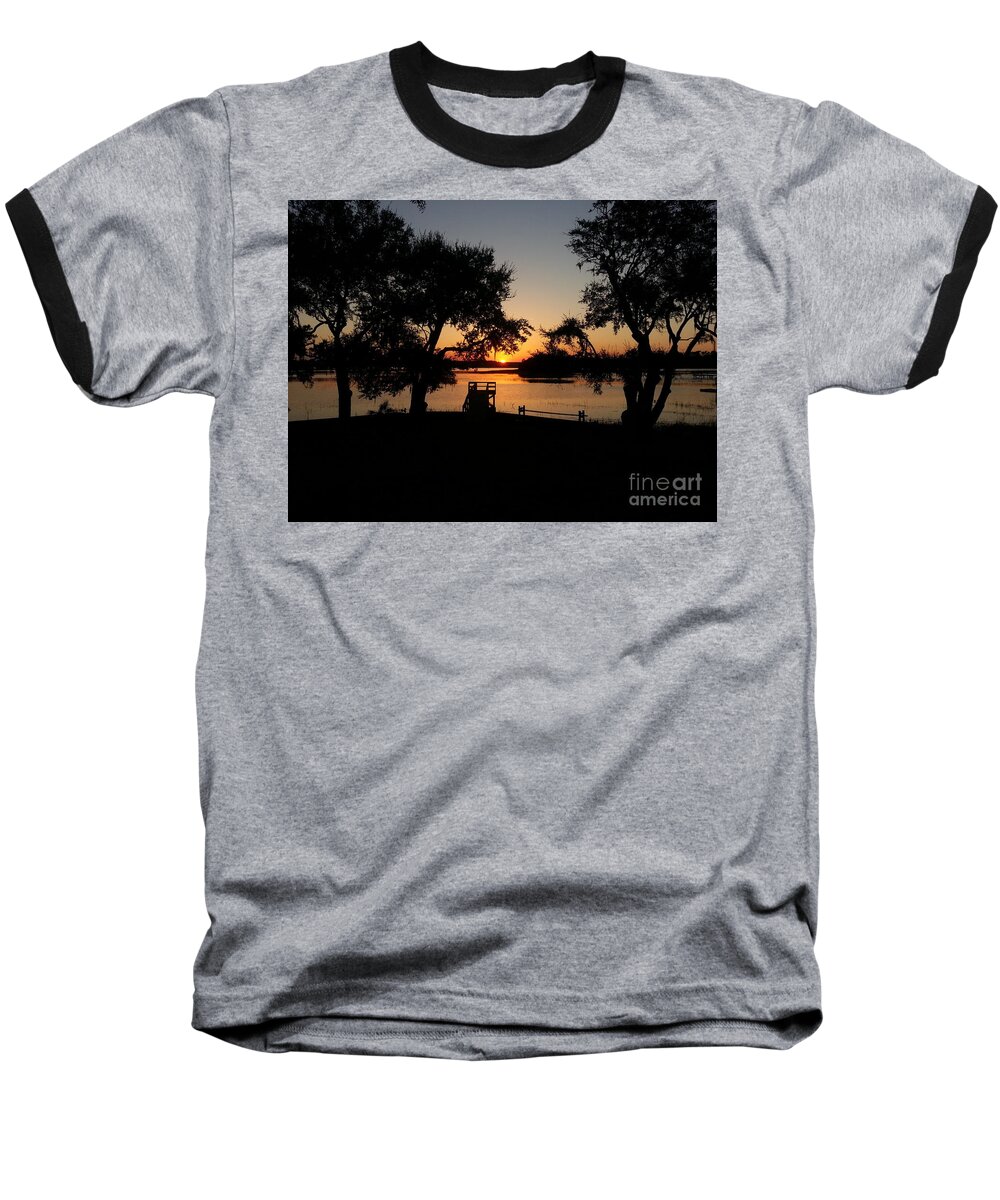 John's Island Baseball T-Shirt featuring the photograph Johns Island Sunset by Robert Knight
