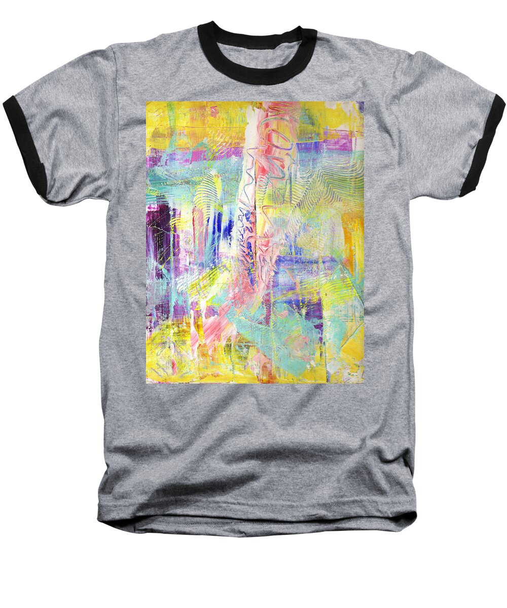 Abstract Baseball T-Shirt featuring the painting Joy in the Morning by Wayne Potrafka