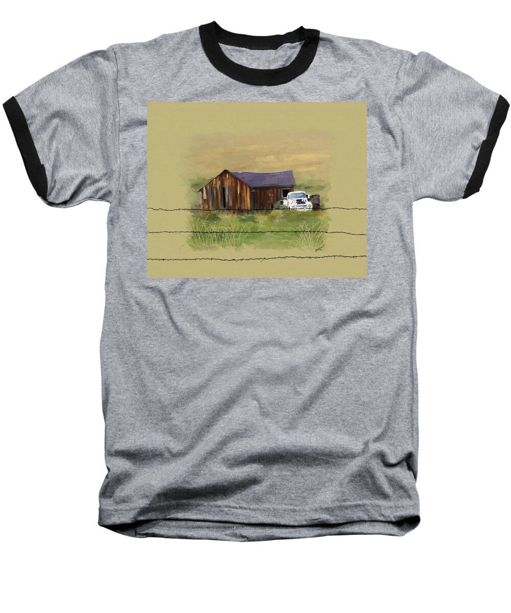 Junk Baseball T-Shirt featuring the painting Junk Truck by Susan Kinney