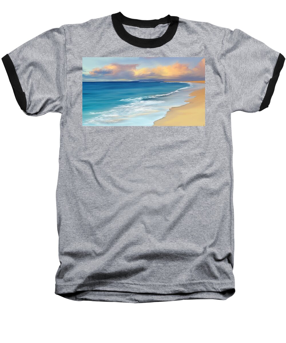 Anthony Fishbunre Baseball T-Shirt featuring the digital art Just beachy by Anthony Fishburne