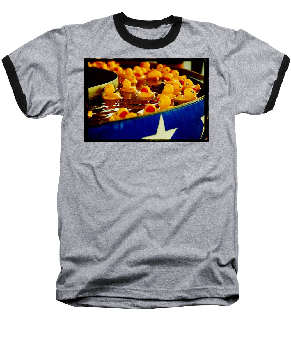Rubber Ducks Baseball T-Shirt featuring the photograph Just Ducky by Toni Hopper
