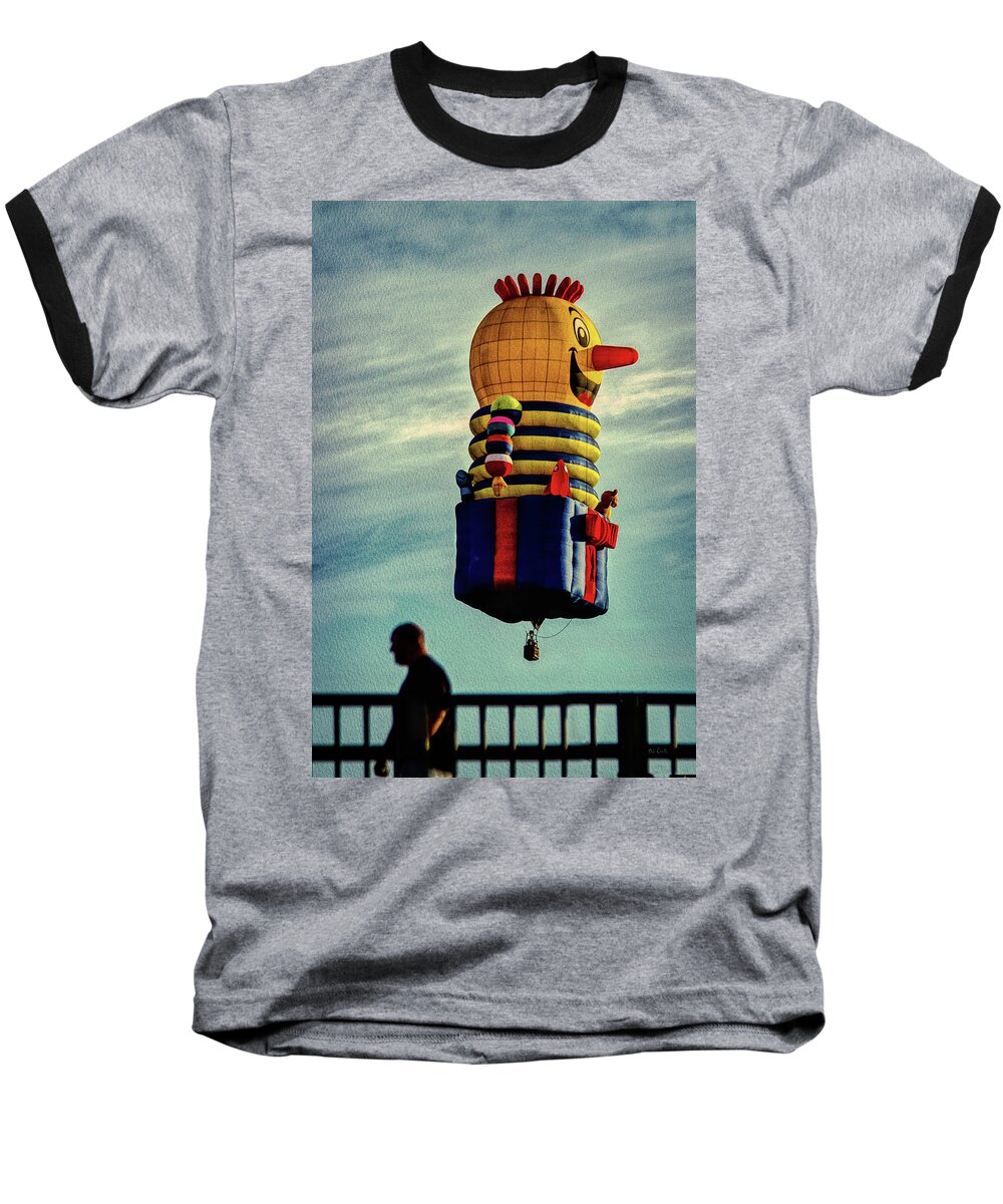  Jack-in-the-box Baseball T-Shirt featuring the photograph Just passing through Hot Air Balloon by Bob Orsillo